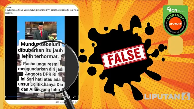Klaim Pasha Ungu Mengundurkan Diri dari DPR RI Tidak Terbukti