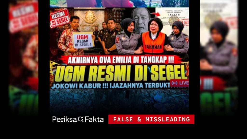 Klaim Ova Emilia Ditangkap dan UGM Disegel Terkait Ijazah Jokowi Keliru