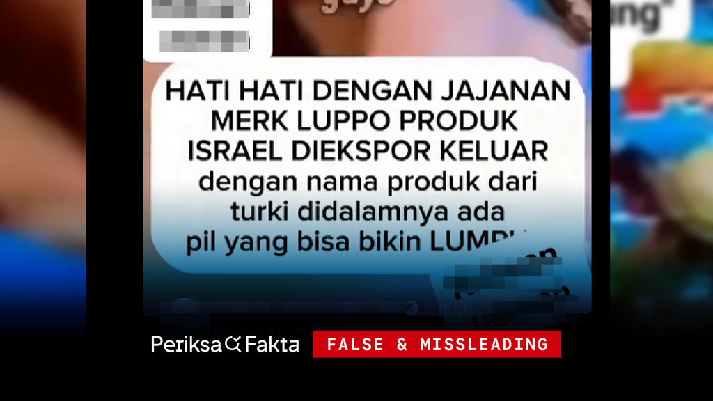 Cek Fakta: Klaim Snack Luppo Israel dan Pil Kelumpuhan