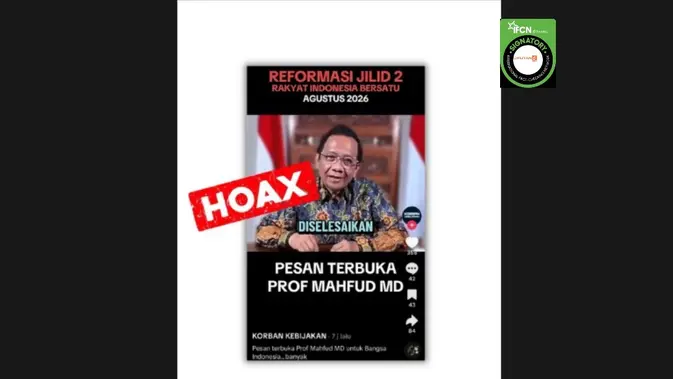 Verifikasi Video Mahfud Md Bernarasi Reformasi Jilid 2