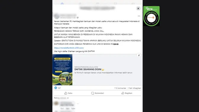 Beredar Link Pendaftaran Bantuan Ternak, Begini Faktanya