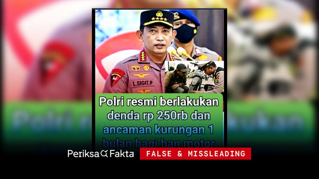 Tidak Benar Polri Berlakukan Denda Rp250 Ribu untuk Ban Motor Gundul