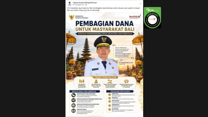 Verifikasi Klaim Dana Bantuan Ratusan Juta dari Gubernur Bali