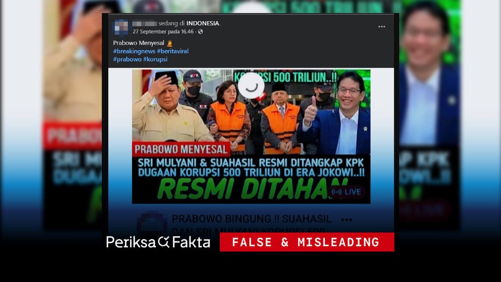 Klaim Penangkapan Sri Mulyani dan Suahasil oleh KPK: Hoaks
