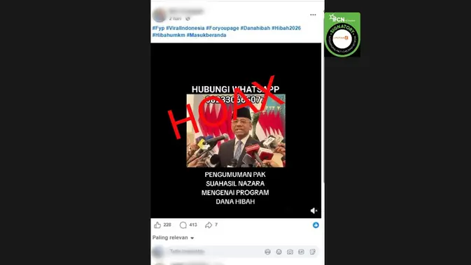 Video Menkeu Umumkan Dana Hibah Ternyata Klaim yang Diperiksa