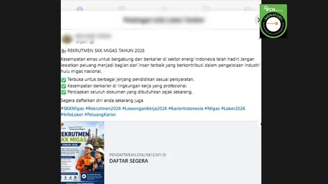 Tautan Pendaftaran Rekrutmen SKK Migas 2026 Adalah Hoaks