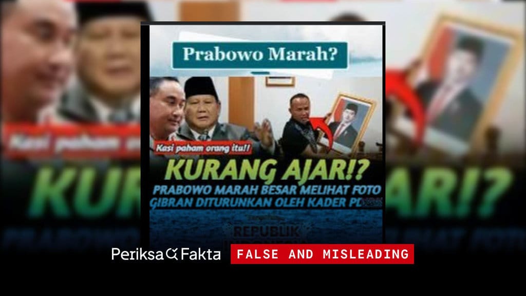 Investigasi Klaim Presiden Prabowo Marah soal Foto Gibran Diturunkan