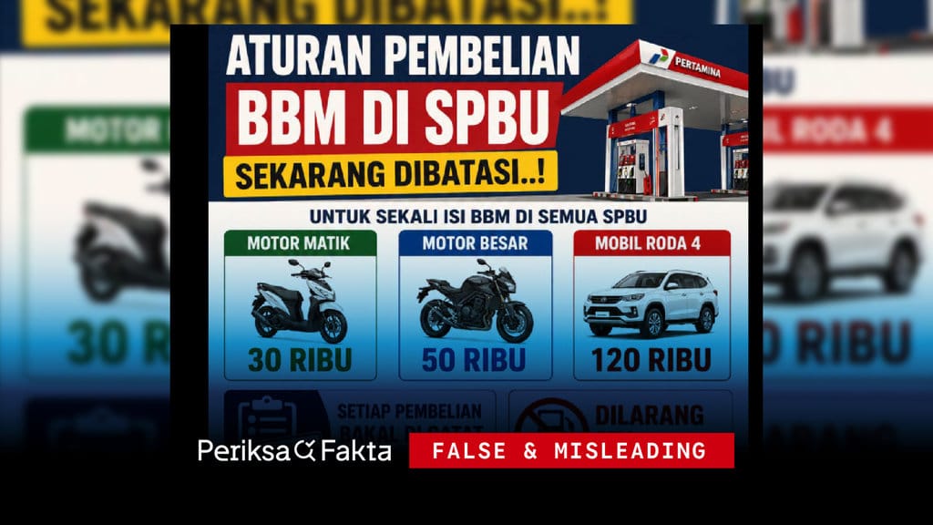 Klaim Aturan Baru Pertamina Batasi Pembelian BBM: Hoaks