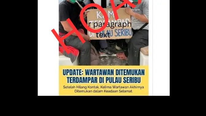 Pemeriksaan Fakta: Klaim Foto Lima Jurnalis Hilang Terdampar di Pulau Seribu