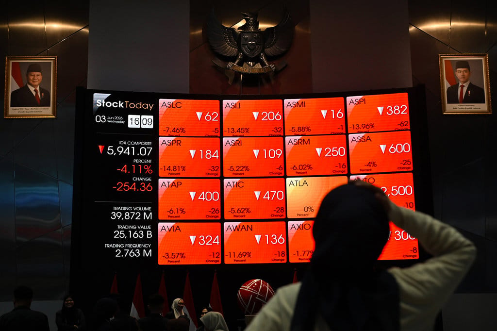IHSG Terjun 1,94% ke Level 5.975, Mayoritas Saham Tertekan