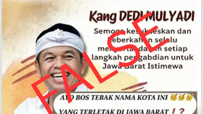 Verifikasi Klaim Hadiah Tebakan Gubernur Jawa Barat Dedi Mulyadi