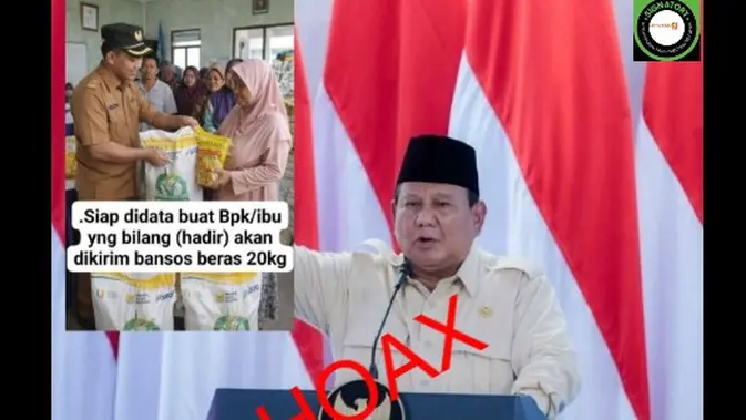 Cek Fakta: Klaim Dikirimi Bansos Beras 20 Kg dan Minyak Belum Terbukti