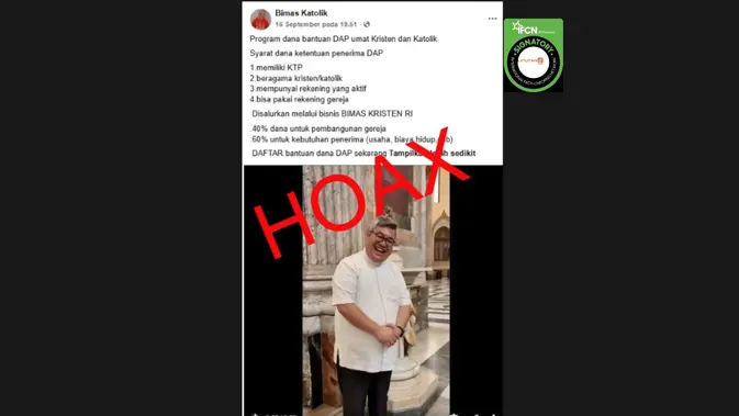 Verifikasi Klaim Program Dana Bantuan DAP Umat Kristen dan Katolik