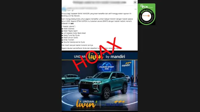 Klaim Link Undian Berhadiah Bank Mandiri 2026: Cek Fakta