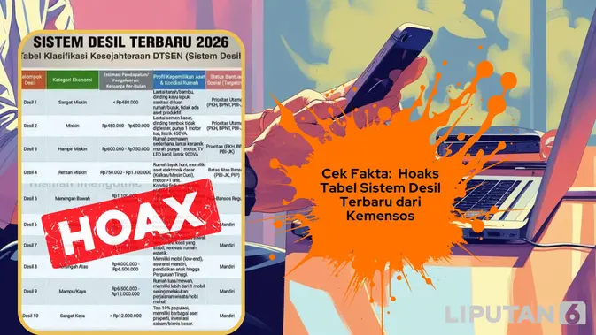 Verifikasi Tabel Sistem Desil Kemensos yang Beredar di Medsos