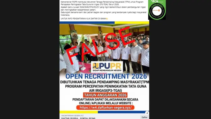 Investigasi Tautan Pendaftaran Tenaga Pendamping P3-TGAI Kementerian PUPR Tahun 2026