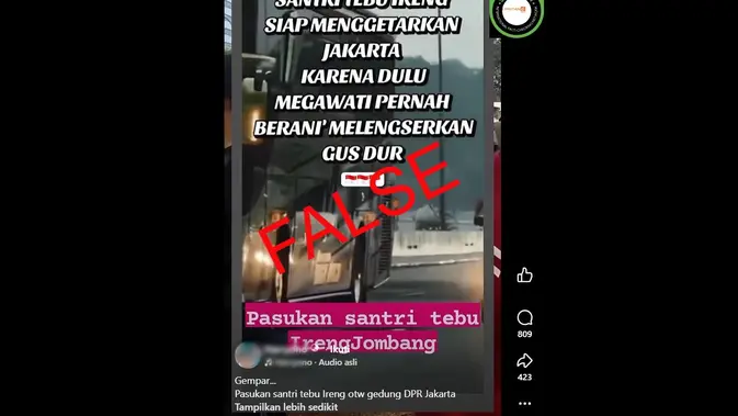 Video Klaim Konvoi Bus Santri Tebuireng ke DPR, Benarkah?