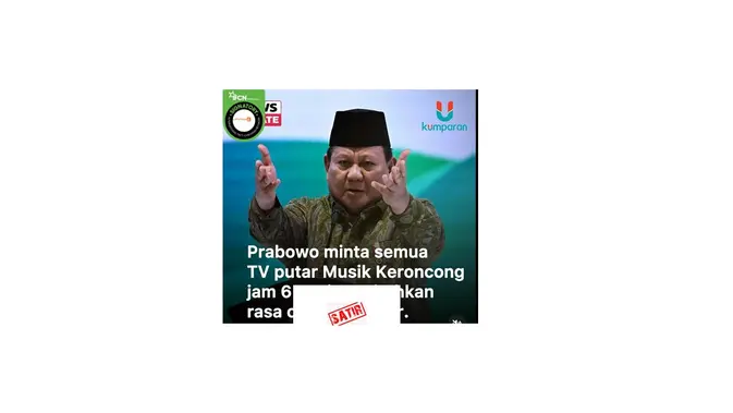 Fakta di Balik Klaim Prabowo Wajibkan Keroncong di TV