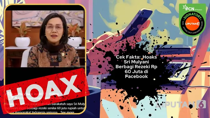 Verifikasi Klaim Bantuan Finansial Rp 60 Juta Catut Nama Sri Mulyani