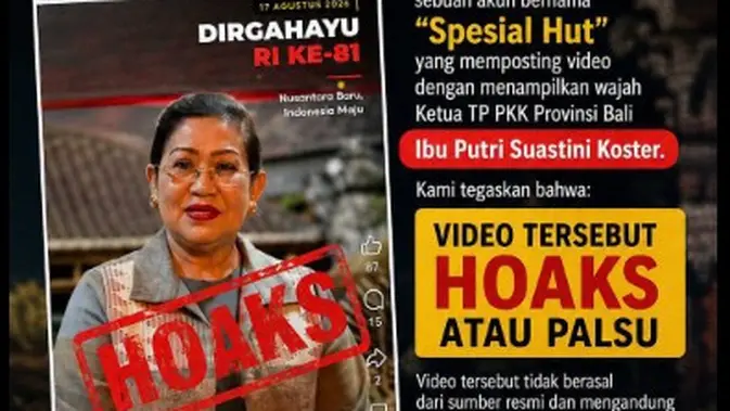 Hoaks Undian HUT ke-81 RI Atas Nama Putri Koster Teridentifikasi
