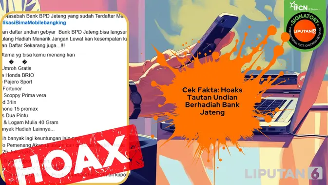 Cek Fakta: Tautan Pendaftaran Undian Berhadiah Mengatasnamakan Bank Jateng