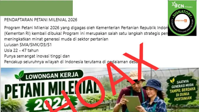 Verifikasi Klaim Link Pendaftaran Petani Milenial 2026