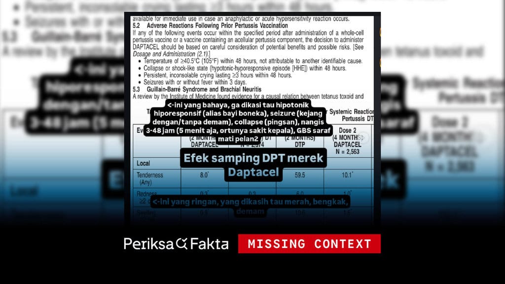 Vaksin DPT Daptacel: Klaim Efek Samping Tersembunyi Tidak Akurat