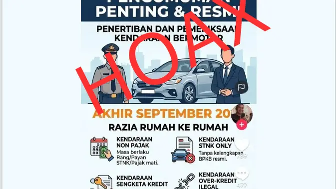 Klaim Razia Pajak Kendaraan ke Rumah Mulai September 2026