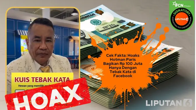 Hoaks Hotman Paris Bagikan Rp100 Juta di Facebook