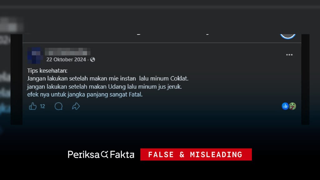 Klaim Efek Fatal Mie Instan dan Coklat Tidak Didukung Bukti Ilmiah