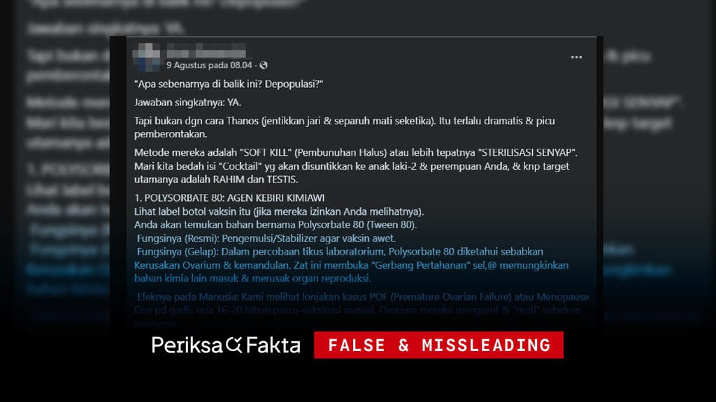 Klaim Vaksin HPV untuk Sterilisasi dan Depopulasi Tidak Terbukti Ilmiah