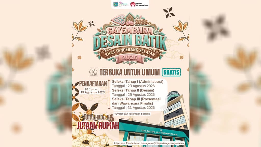 Sayembara Desain Batik Tangsel 2026 Resmi Dibuka, Total Hadiah Capai Jutaan Rupiah