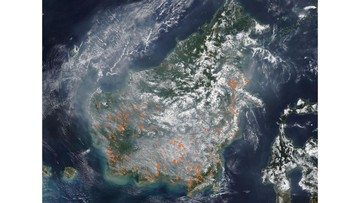 Citra Satelit Ungkap Kalimantan Diselimuti Asap, Seribu Lebih Hotspot Terpantau