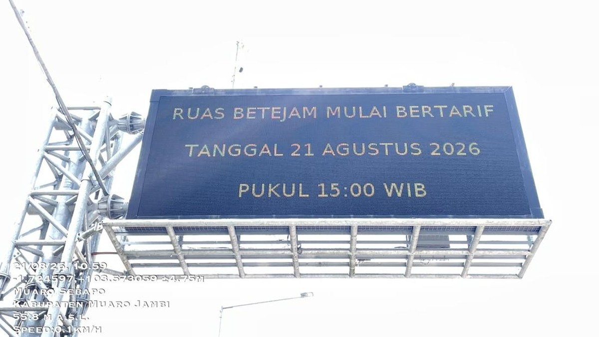 Tarif Tol Betung-Tempino-Jambi Ruas Bayung Lencir-Simpang Ness Berlaku Sore Ini