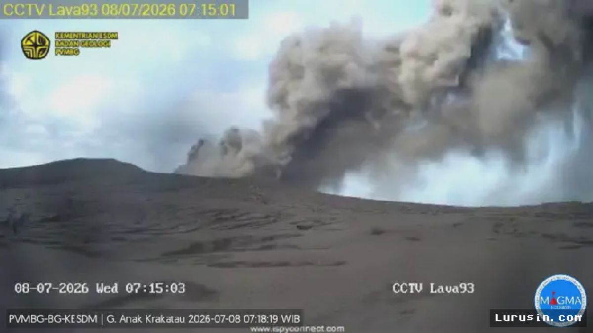 Gunung Anak Krakatau — Erupsi, Kolom Abu Capai 250 Meter
