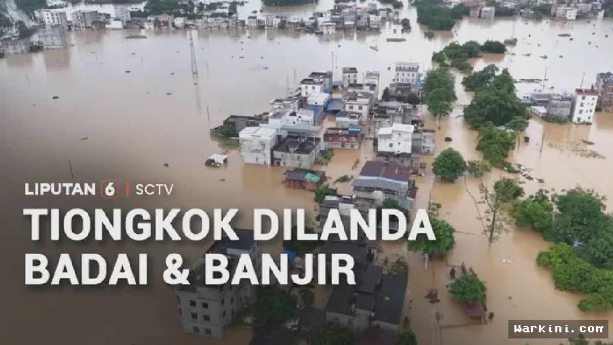 Waduk Jebol di Nanning Usai Diterjang Topan Maysak, Banjir Besar Kepung Permukiman