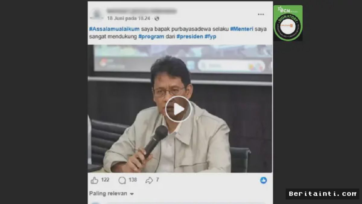 Cek Fakta Liputan6.com: Klaim Video Menkeu Purbaya Umumkan Dana Bantuan Pensiunan Tidak Benar