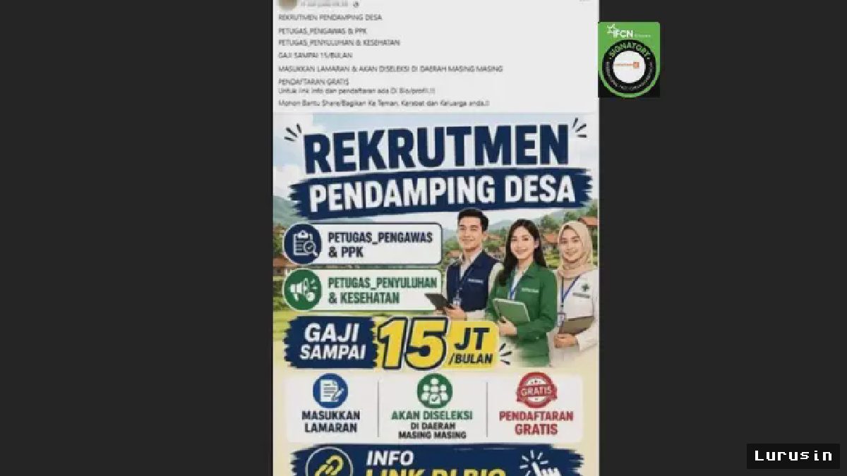 Klaim Lowongan Pendamping Desa Gaji Rp15 Juta Terkonfirmasi Hoaks