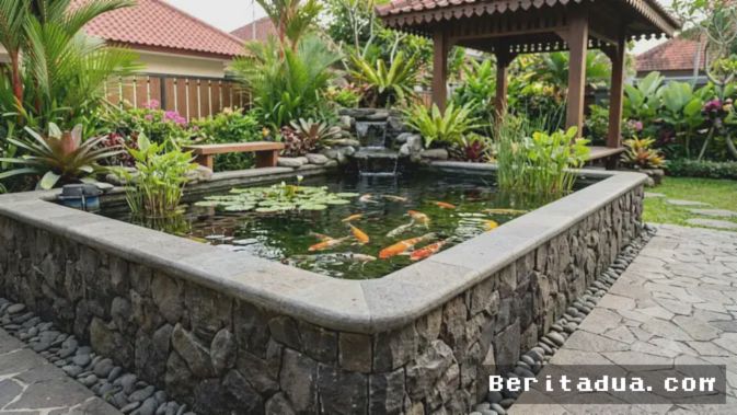 Desain Kolam Ikan dengan Bibir Tinggi agar Aman untuk Balita