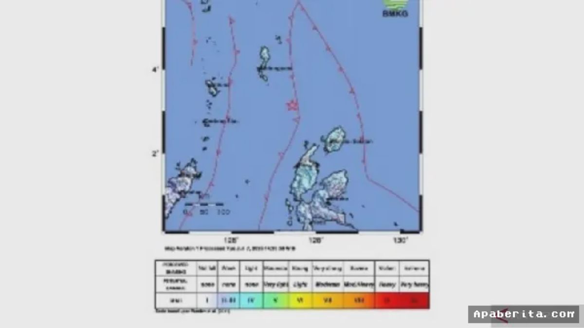 Talaud — Gempa Magnitudo 5,8 Guncang Barat Laut Pulau Doi