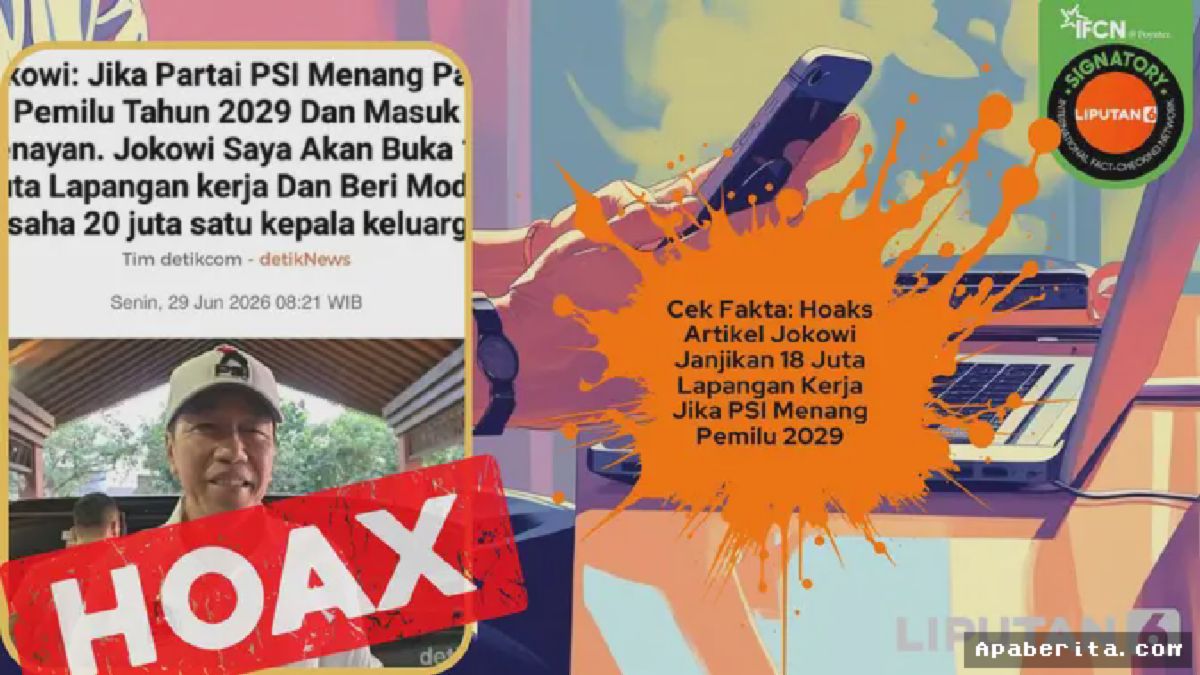 Klaim Jokowi Janjikan 18 Juta Lapangan Kerja jika PSI Menang Pemilu 2029