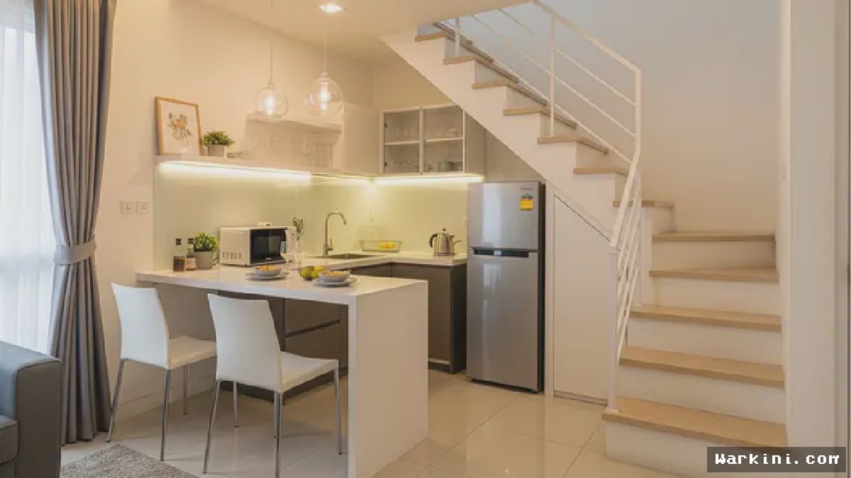 DESAIN RUMAH MUNGIL — Dapur Open Space dengan Meja Peninsula Makin Diminati