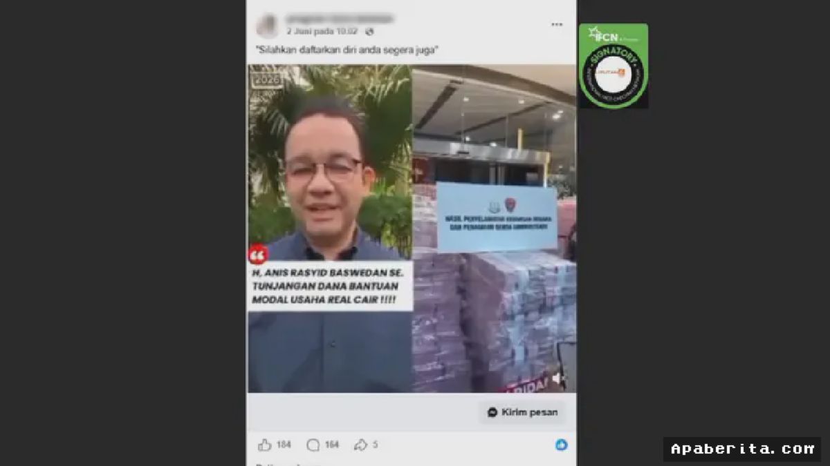 [Jakarta] — Liputan6 Cek Fakta Bantah Video Anies Baswedan soal Bantuan Modal