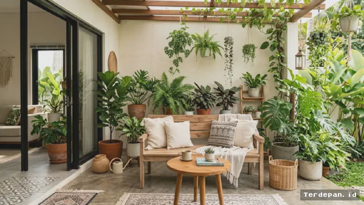 Model Teras Rumah Sejuk dengan Tanaman Hias Daun, Bikin Betah Tanpa Renovasi Besar