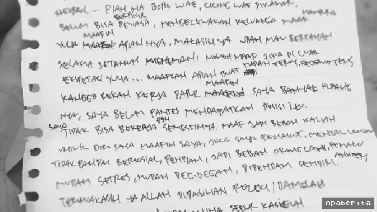 Isi Surat Wasiat Kepala SPPG yang Tewas Gantung Diri di Bandung
