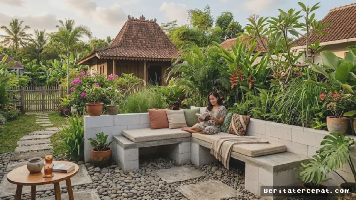 Bangku Bata Ringan Jadi Ikon Baru Taman Outdoor Living Modern