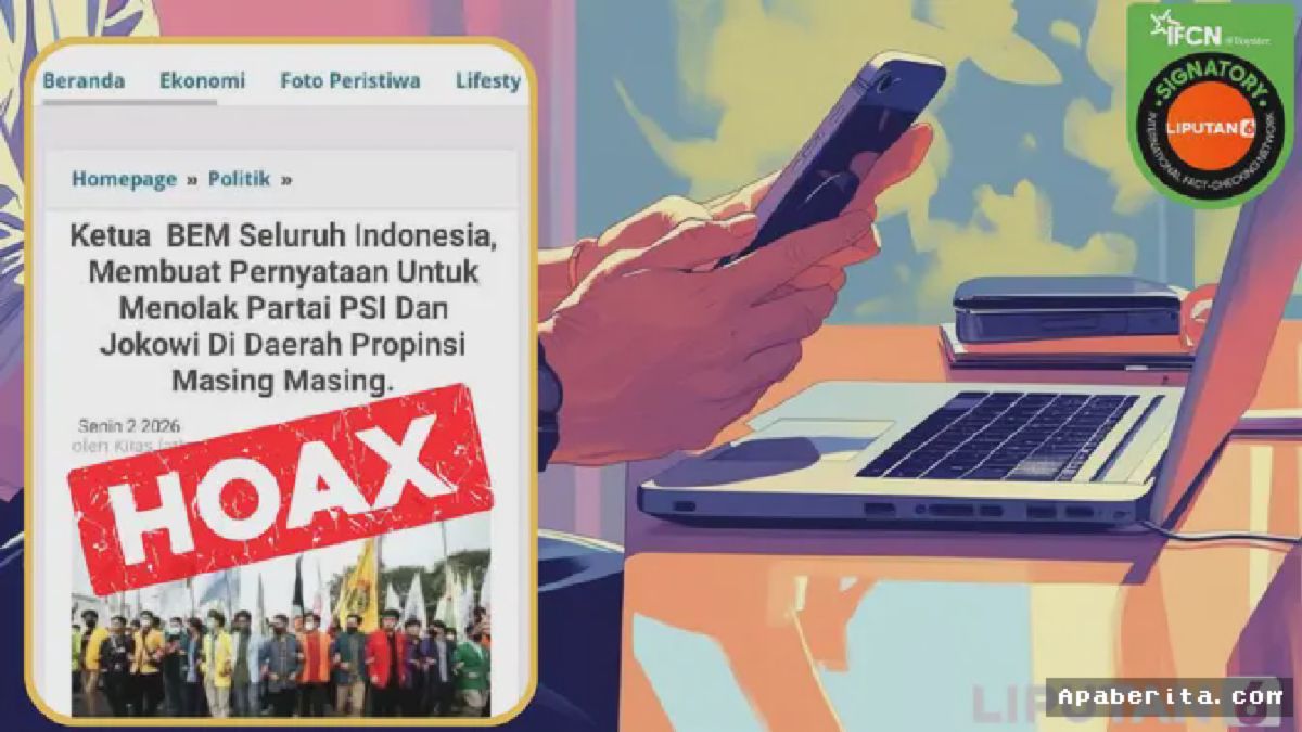 Klaim Ketua BEM SI Tolak PSI dan Jokowi Adalah Hoaks