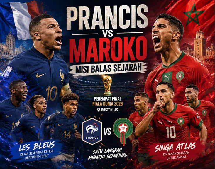Les Bleus Incar Sejarah, Maroko Siapkan Kejutan di Semifinal