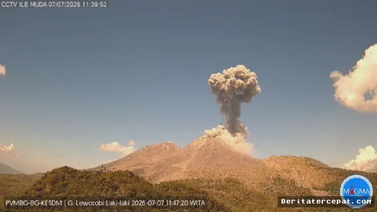 Gunung Lewotobi Laki-Laki Erupsi Dahsyat, Kolom Abu Capai 2.500 Meter