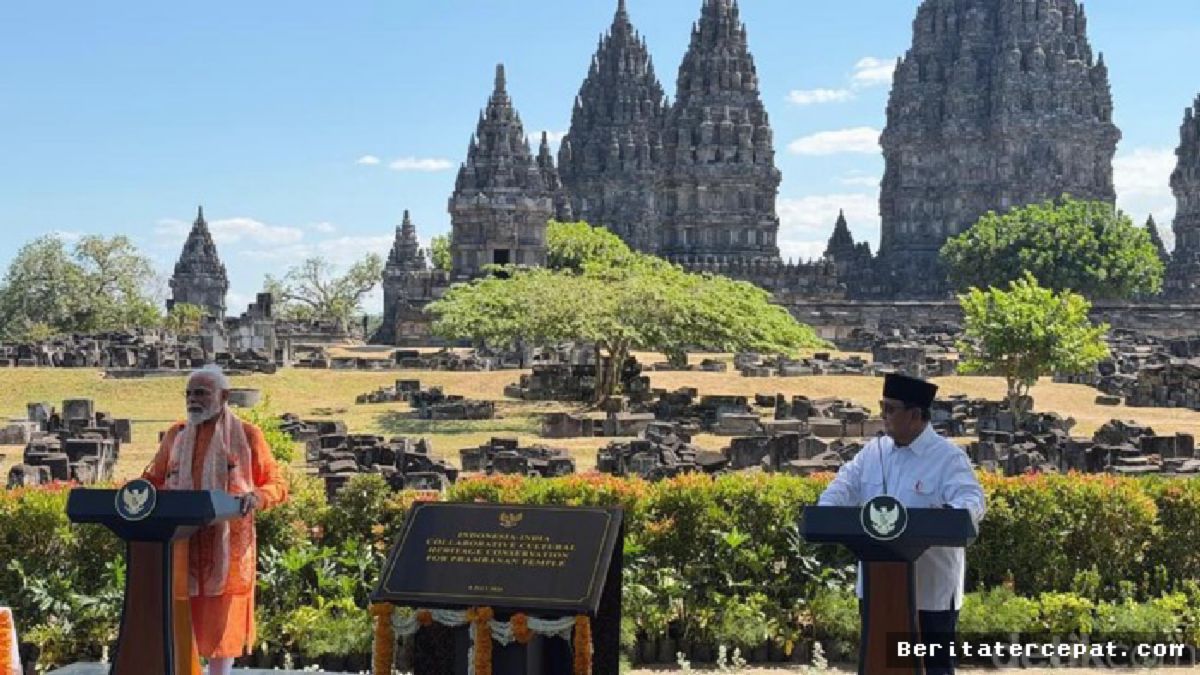 Di Pelataran Prambanan, Prabowo Ungkap Kisah Ramayana ke PM Modi